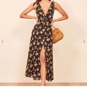 Reformation Harper dress - black print Sylvie